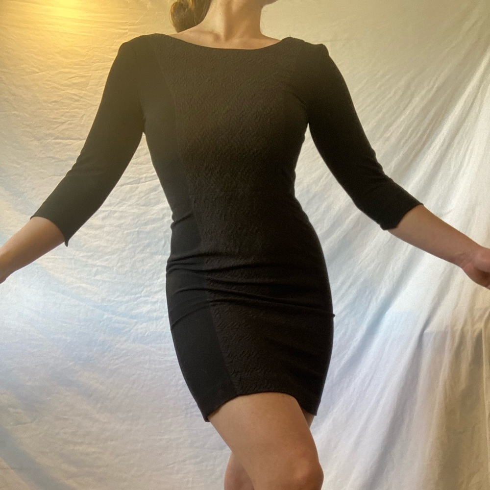 H&M form fitted black dress